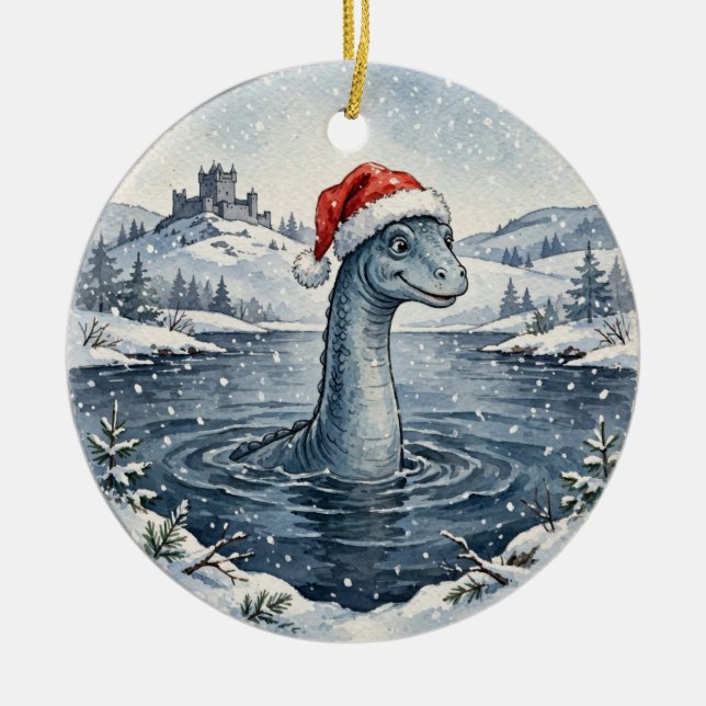 Nessie Santa julgransprydnad Keramik (Framsidan)