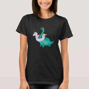 Nessie Unicorn Bassäng Inflatable Loch Ness Monste T Shirt