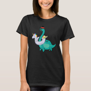 Nessie Unicorn Bassäng Inflatable Loch Ness Monste T Shirt