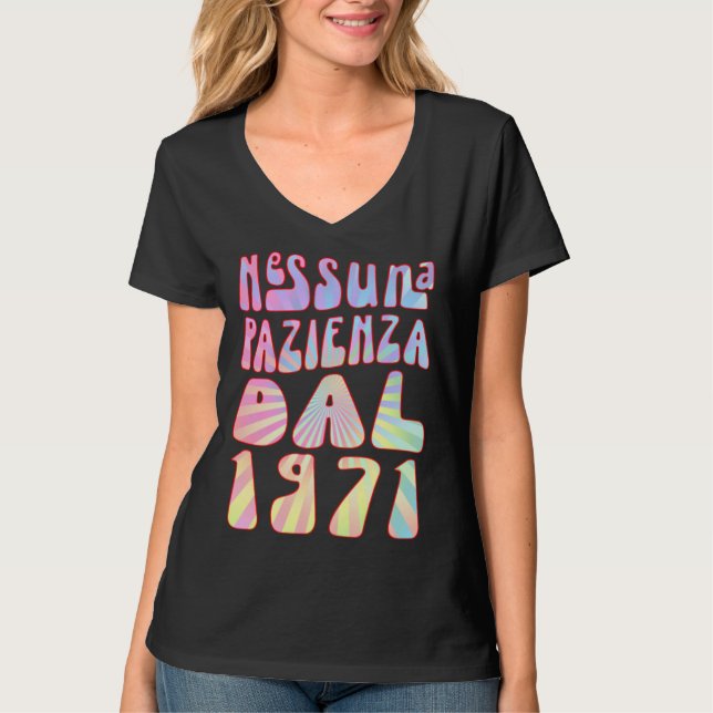Nessuna Pazienza Dal 1971 52 Ani Compleanno Retrò  T Shirt (Framsida)