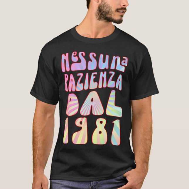 Nessuna Pazienza Dal 1981 42 Ani Compleanno Retrò  T Shirt (Framsida)