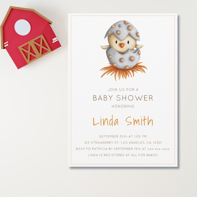 Nest Baby Shower för fåglar Inbjudningar (Minimalist gender neutral bird baby shower invitation)