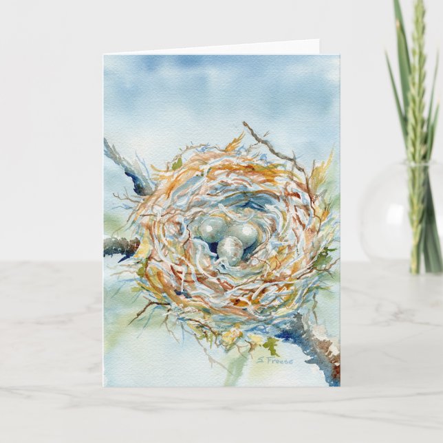 "Nest" Blank Notecard Tack Kort (Framsida)
