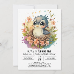 Nest Colibri Birthday Inbjudningar