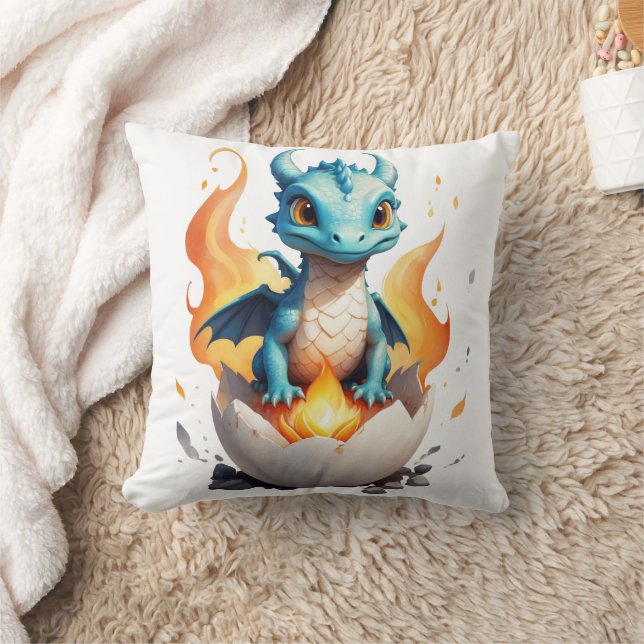 Nest of Fire Hatching Baby Dragon Kudde (Filt)