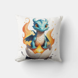 Nest of Fire Hatching Baby Dragon Kudde