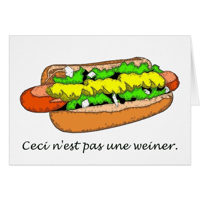 N'est Pas Une Weiner Hälsningskort (Framsidan Horizontal)