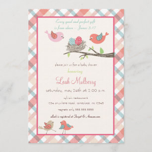 Nest - Trendig Scripture Baby Shower Inbjudningar