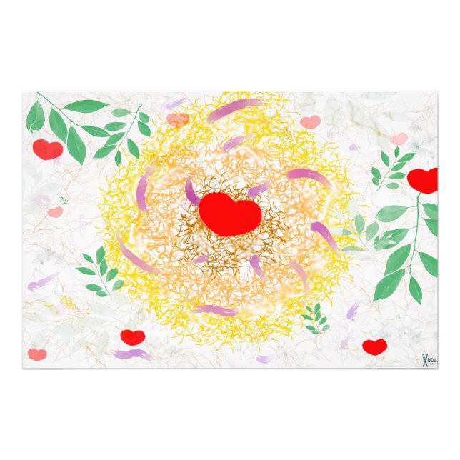 Nesting Hearts Fototryck (Framsidan)