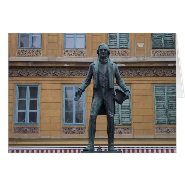 Nestroy Denkmal, Wien Österrike Hälsningskort (Framsidan Horizontal)