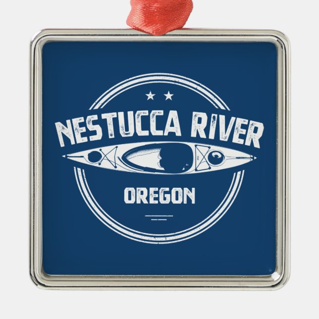 Nestucca River Oregon Kayaking Julgransprydnad Metall (Framsidan)