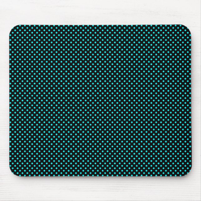 Net Mönster Black med cyan Blue Musmatta (Framsidan)