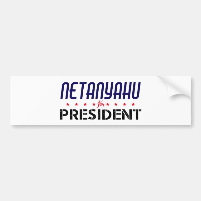 Netanyahu för president bildekal (Framsidan)