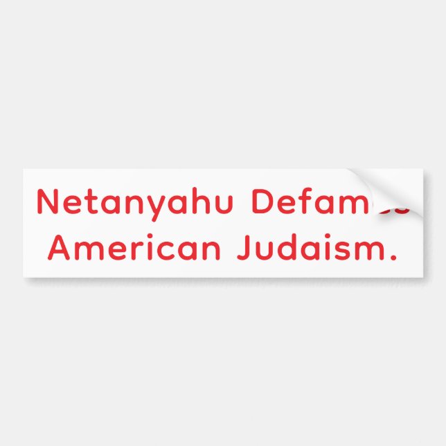Netanyahu Vanhedrar Amerikansk Judendom Hankamer A Bildekal (Framsidan)