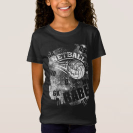 Netball Babe's, Black Grunge Netball T Shirt