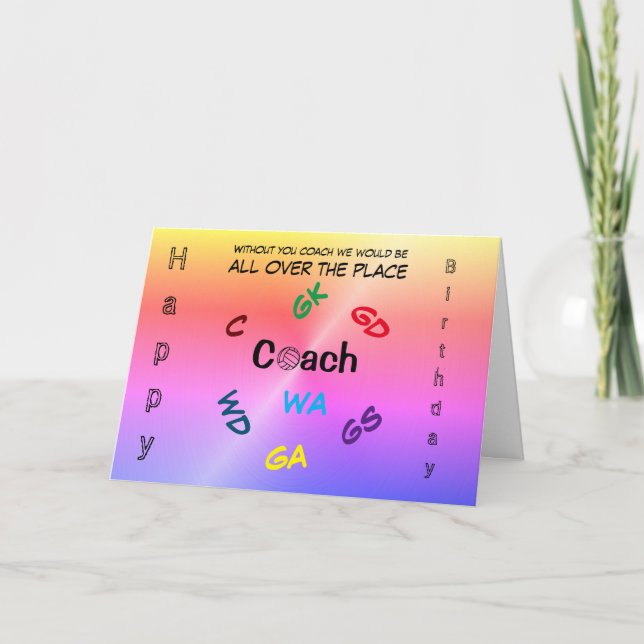 Netball Coach Birthday Kort (Framsida)