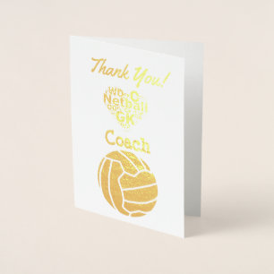 Netball Coach Tack Guld Folierat Kort