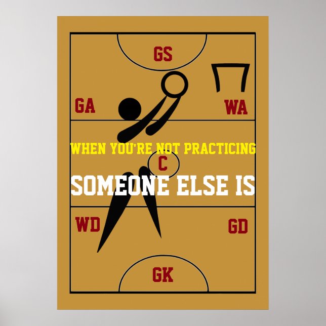 Netball Court-layout och positioner Poster (Framsidan)