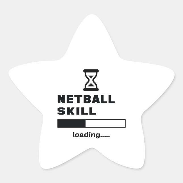 Netball-färdighetsladdning..... Stjärnformat Klistermärke (Framsida)