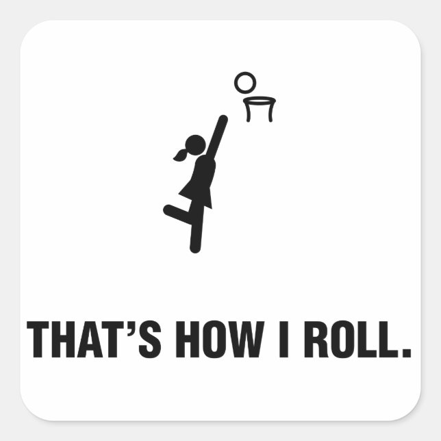 Netball Fyrkantigt Klistermärke (Framsida)