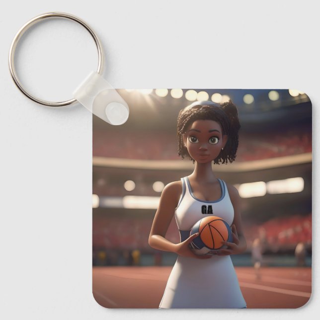 Netball Girl Nyckelring (Framsida)