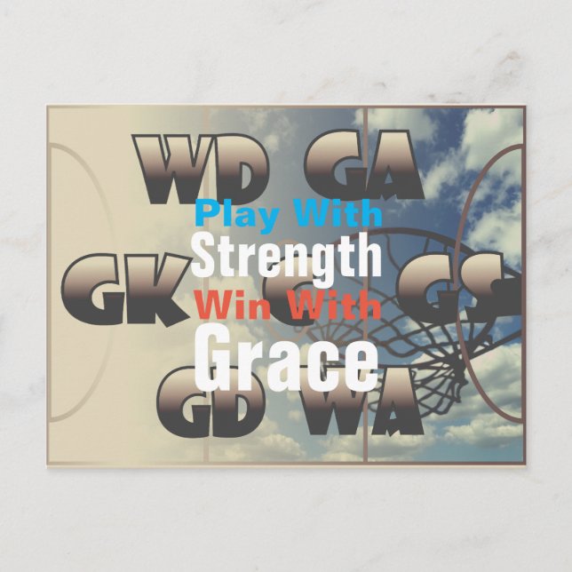 Netball Player-positioner med offert Vykort (Framsida)