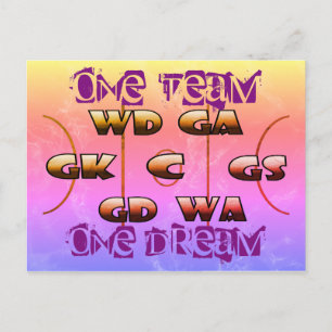 Netball Positioner Inspirerande slogan Vykort