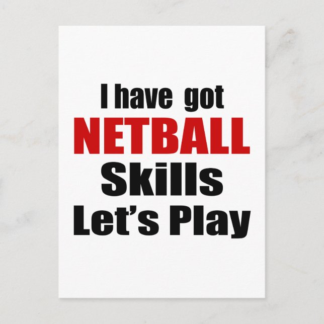 NETBALL-SKILLS DESIGNS VYKORT (Framsida)