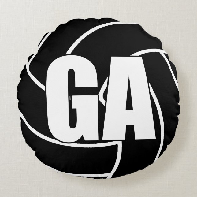 Netball-spelare - målattack - GA Rund Kudde (Framsidan)