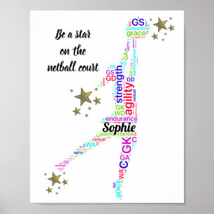 Netball Star-Poster med motiv Poster