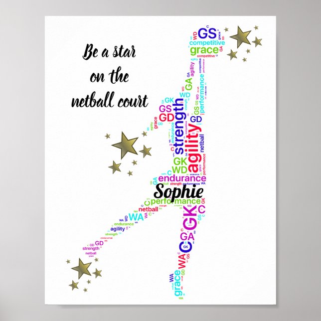 Netball Star-Poster med motiv Poster (Framsidan)