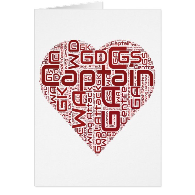 Netballen placerar hjärtadesign hälsningskort (Framsidan)