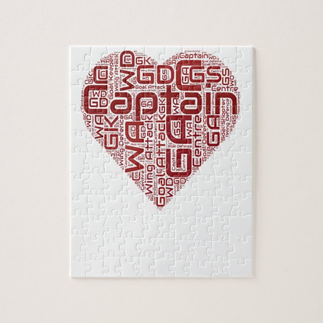 Netballen placerar hjärtadesign pussel (Vertikal)