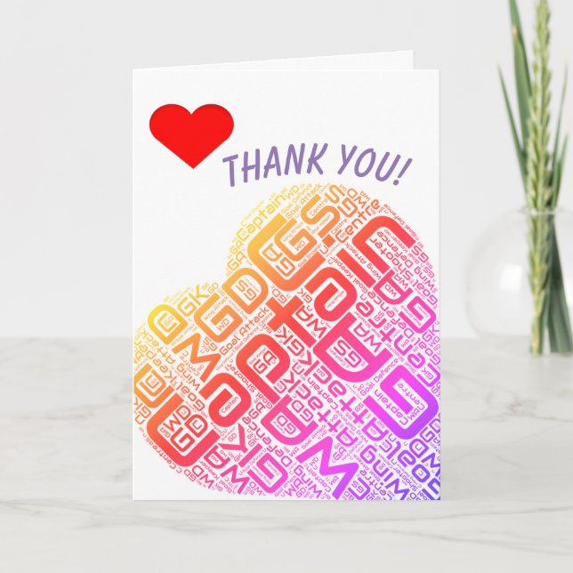 Netballen placerar hjärtadesigntack tack kort (Framsida)