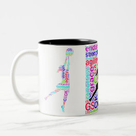 Netballen placerar ord och Motivational Två-Tonad Mugg