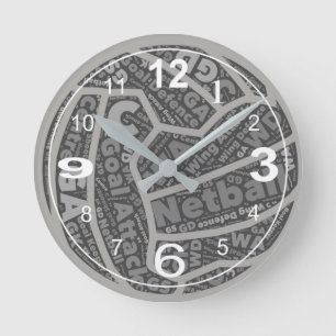 Netballen placerar Themed bolldesign Rund Klocka