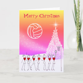 Netballspelare klumpa ihop sig Themed julhälsning Helgkort