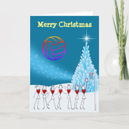 Netballspelare klumpa ihop sig Themed julhälsning Helgkort