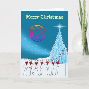 Netballspelare klumpa ihop sig Themed julhälsning Helgkort