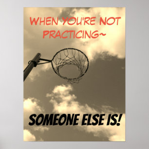 Netballspelare övar Motivational citationstecken Poster
