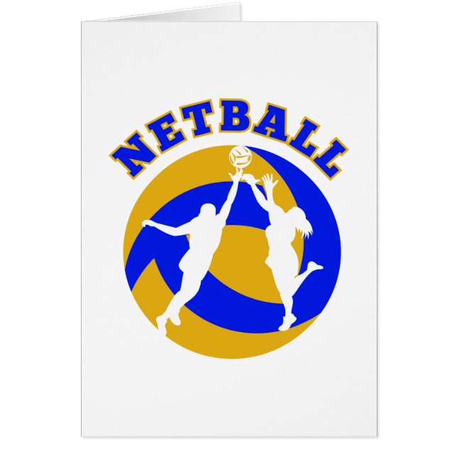 Netballspelare som rebounding för boll hälsningskort (Framsidan)