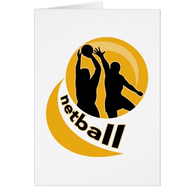 Netballspelareskytte som blockerar skjuten hälsningskort (Framsidan)