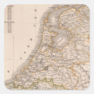 Netherland Belgien Fyrkantigt Klistermärke