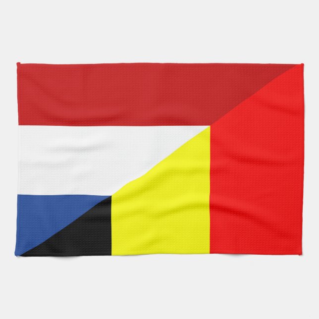 netherland belgium flagga halv land flagga kökshandduk (Horisontell)