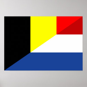 netherland belgium flagga halv land flagga poster