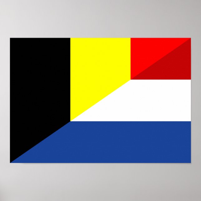 netherland belgium flagga halv land flagga poster (Framsidan)
