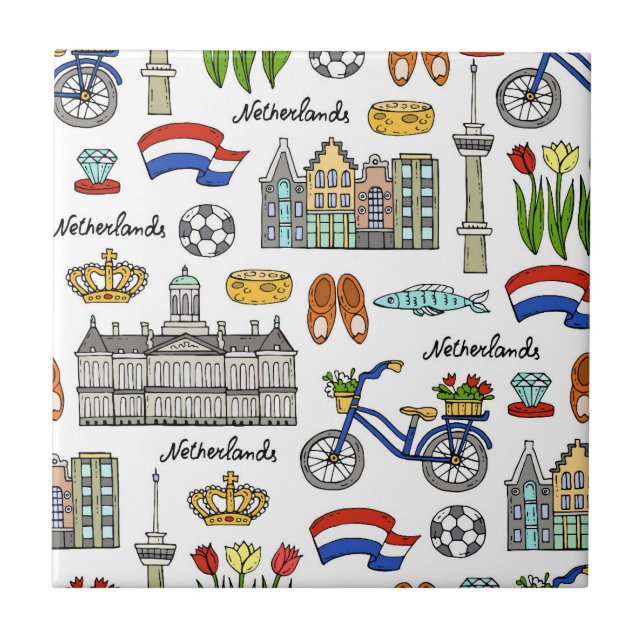 Netherland klottermönster kakelplatta (Framsidan)