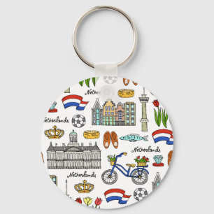Netherland klottermönster nyckelring