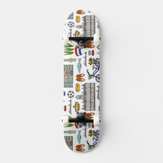 Netherland klottermönster skateboard bräda 20,5 cm (Framsida)