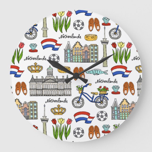 Netherland klottermönster stor klocka (Framsida)